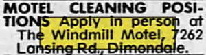 Windmill Motel (Dons Windmill Motel) - Feb 1989 Ad With Address